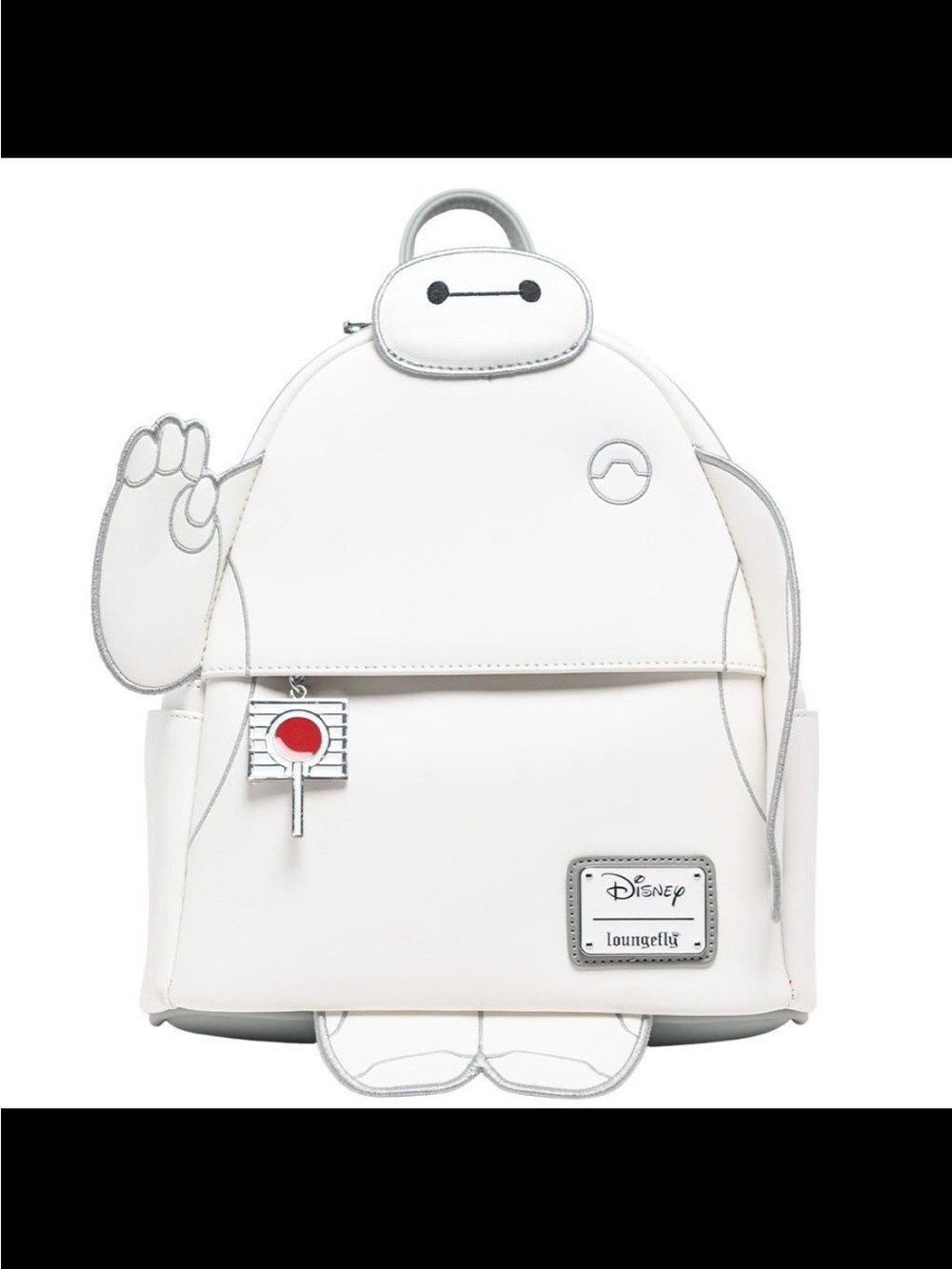 Loungefly White Baymax Character Kids Backpack with Silver Trim
